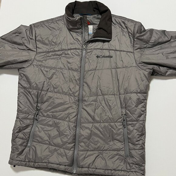 Columbia Omni-Heat Puffer Jacket Insulated Interchange Gray Men's size Medium - Picture 1 of 8